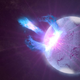 Representación artística de un magnetar: una estrella de neutrones en rotación con un campo magnético extremadamente fuerte. Estos objetos podrían ser la fuente de las misteriosas explosiones cósmicas observadas por los científicos.